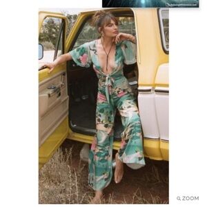 RARE Floral Spell Green & Pink Matching Nightingale Set